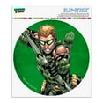 thumbnail image 1 of Justice League Green Arrow Character Automotive Car Window Locker Circle Bumper Sticker, 1 of 7