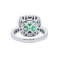 thumbnail image 5 of BERRICLE Sterling Silver Halo Green Cushion Cut Cubic Zirconia CZ Statement Cocktail Fashion Ring for Women, Rhodium Plated Size 5, 5 of 8