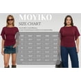 thumbnail image 7 of MOYIKO T Shirts for Women Boat Neck 3/4 Flare Sleeve Ruched Fitted Shirts, 7 of 7