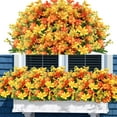 thumbnail image 1 of Artificial Fake Flowers, 6 Bundles Daisy Flowers Outdoor, UV Resistant Faux Flowers Shrubs, Artificial Plants for Indoor Outside Hanging Planter Home Wedding Office DIY Garden Porch Decor, Yellow, 1 of 16