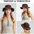 thumbnail image 4 of Sun Hats for Women Wide Brim Bucket Hat UPF 50+ Foldable UV Protection Cotton Casual Hat for Hiking Beach Fishing Summer Safari, 4 of 7
