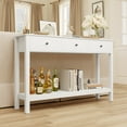 thumbnail image 5 of Aiho Console Table with 3 Drawers, Wood Entryway Table with Storage Shelf, Sofa Tables Narrow Long for Living Room, Entryway, Hallway, Foyer - White, 5 of 9