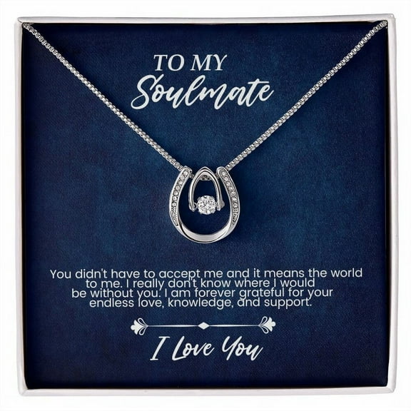 To my soulmate Lucky in Love Necklace for Soulmate, Wife, Girlfriend, Valentine, Birthday Gift for her