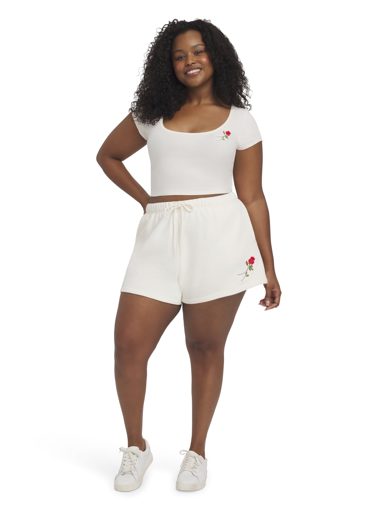 Mills by Millie Bobby Brown Women's Embroidery Fleeced Terry Short
