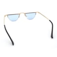 thumbnail image 4 of Funky Cropped Half Circle Flat Top Half Metal Rim Hippie Sunglasses Gold - Blue, 4 of 7