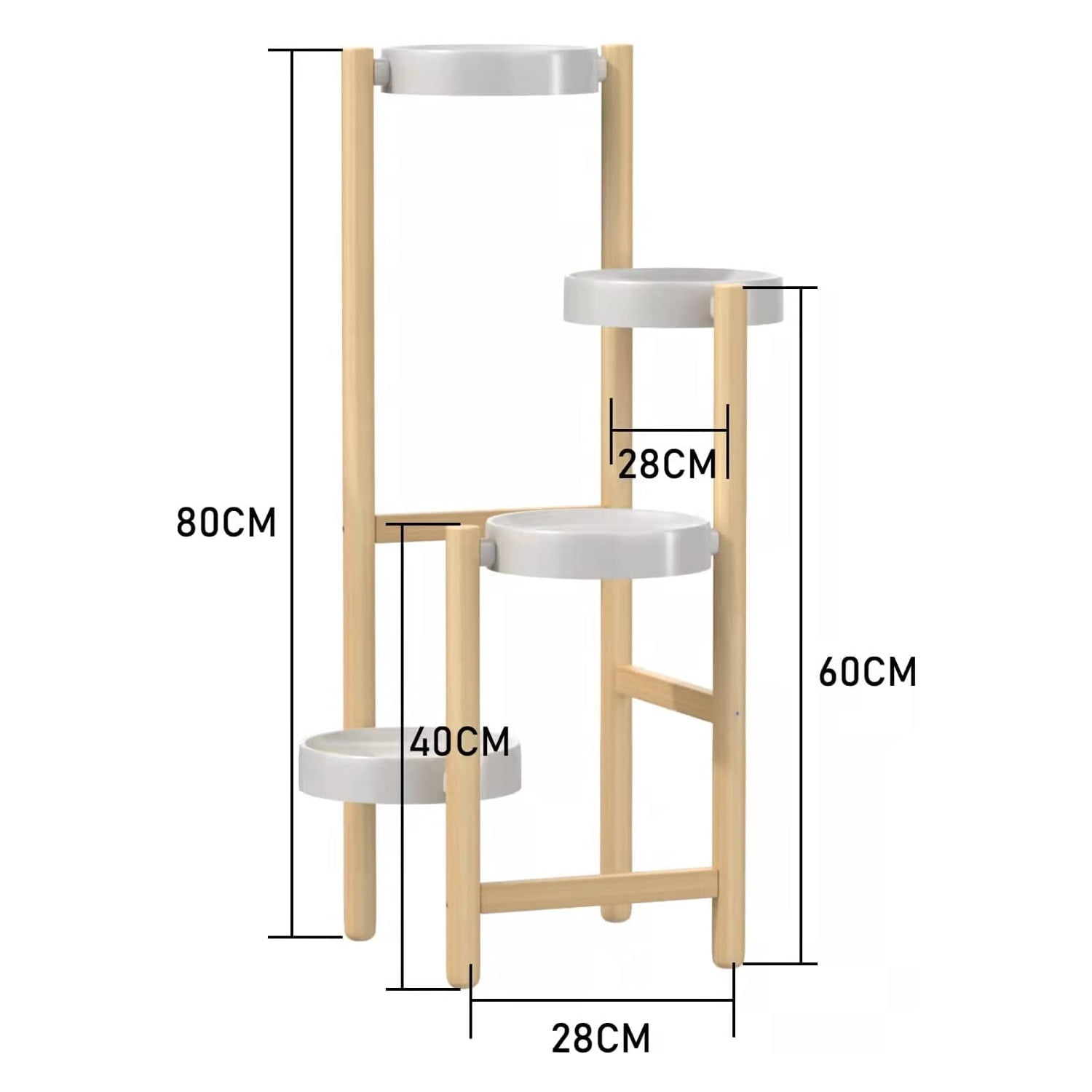 Kadyn Bamboo Plant Holder Indoor - 4 Tier Tall Corner Plant Stand - Flower and Plant Display Rack - Pot Holder Shelf - for Mini Gardens