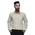 thumbnail image 1 of BESTMAN Cotton Shirt For Men Long Sleeve Printed Spread Collar Slim Formal Shirt, 1 of 5