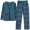 thumbnail image 1 of REDHOTYPE Mode Fantaisie Floral Pyjama Femmes Printemps Automne Maman Manches Longues Coton Col Rond Femmes Automne Grande Taille Homewear Costume, 1 of 2