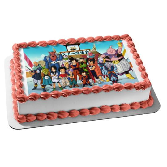Dragon Ball Z Goku Vegete Gohan Piccolo Edible Cake Topper Image Abpid Walmart Com