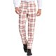 thumbnail image 1 of Pantalones de vestir para hombre, informales, con frente plano, elásticos, de negocios, a cuadros blanco rojo S, 1 of 6