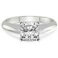 thumbnail image 3 of 1 Carat IGI Certified Cushion Shape Lab Grown Diamond Engagement Ring | 14K White Gold |Eloise Solitaire Knife Edge Diamond Ring | FG-VS1-VS2 Quality Friendly Diamonds, 3 of 4