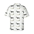 thumbnail image 3 of Balery Dachshund Dog Print Men's Hawaiian Shirts Short Sleeve Beach Shirt Relaxed Fit Vacation Button Down Shirts-, 3 of 9