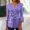 Purple8, variant on Ayolanni Women 3/4 Sleeve Graphic Tunic Tops Trendy 2023 Summer Casual v Neck Empire Waist t-Shirt Blouse