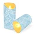 thumbnail image 3 of RMDQTR 2PCS Tapered Flickering Flame Candle Lamp LED Simulated Candle Christmas Holiday Decorations Flame-Free Safety Ambient Lighting Light Blue Wavy Lines, 3 of 8