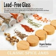 thumbnail image 6 of Glass Spice Jars with Bamboo Airtight Lids - (6 Pack) - 4 oz Square Spice Bottles with Shaker Lids, 6 of 6