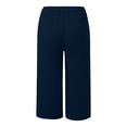 thumbnail image 5 of Baby Pants Kids High Waist Solid Color Pocket Casual Pants Comfortable Everyday Navy 6-7 Years, 5 of 6
