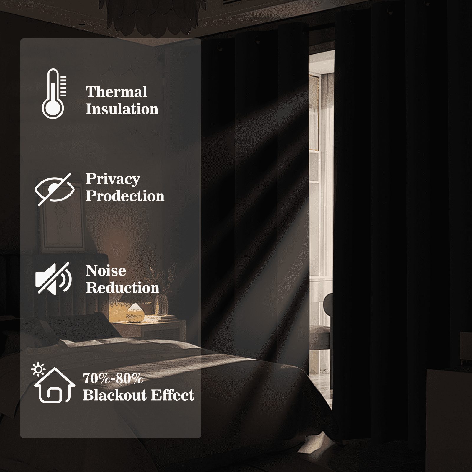 Yakamok Blackout Ombre Dark Blue and Burnt Orange Curtains for Bedroom, Gradient Room Darkening Curtains, Grommet Thermal Insulated Light Blocking Window Curtain for Living Room,52 x 84 Inch,2 Panels