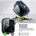 thumbnail image 3 of 2 in 1 Apple Watch Waterproof Case Compatible for Series 8/7 45mm, Apple Watch Cover with Tempered Glass Screen Protector, Back Bumper and Face Cover for iWatch 45mm(Blue), 3 of 5