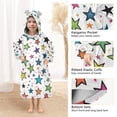 thumbnail image 3 of FORMRS Wearable Blanket Hoodie with Sleeves for Kids Cozy Flannel Sweatshirt, Green Stars, 3 of 7