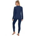 thumbnail image 3 of Little Donkey Andy Women's Fleece Lined Thermals Underwear Set Base Layer Long Johns Cold Weather Top Bottom Navy Peony Medium, 3 of 7