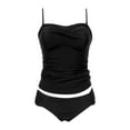 thumbnail image 4 of Womens Tankini Bathing Suits Womens Two Piece Swimsuit Tankini Swimsuits for Women V Neck Bathing Suits Front Ruched Two Piece Swimwear, 4 of 5