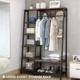 TribeSigns Industrial Entryway Hall Trees with Hooks, Storage Shelves