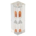 thumbnail image 4 of DOMELAY 2x3 Minutes Clear Acrylic Hourglass Sandglass Sand Timer Kitchen Clock Orange 2 Pcs, 4 of 8