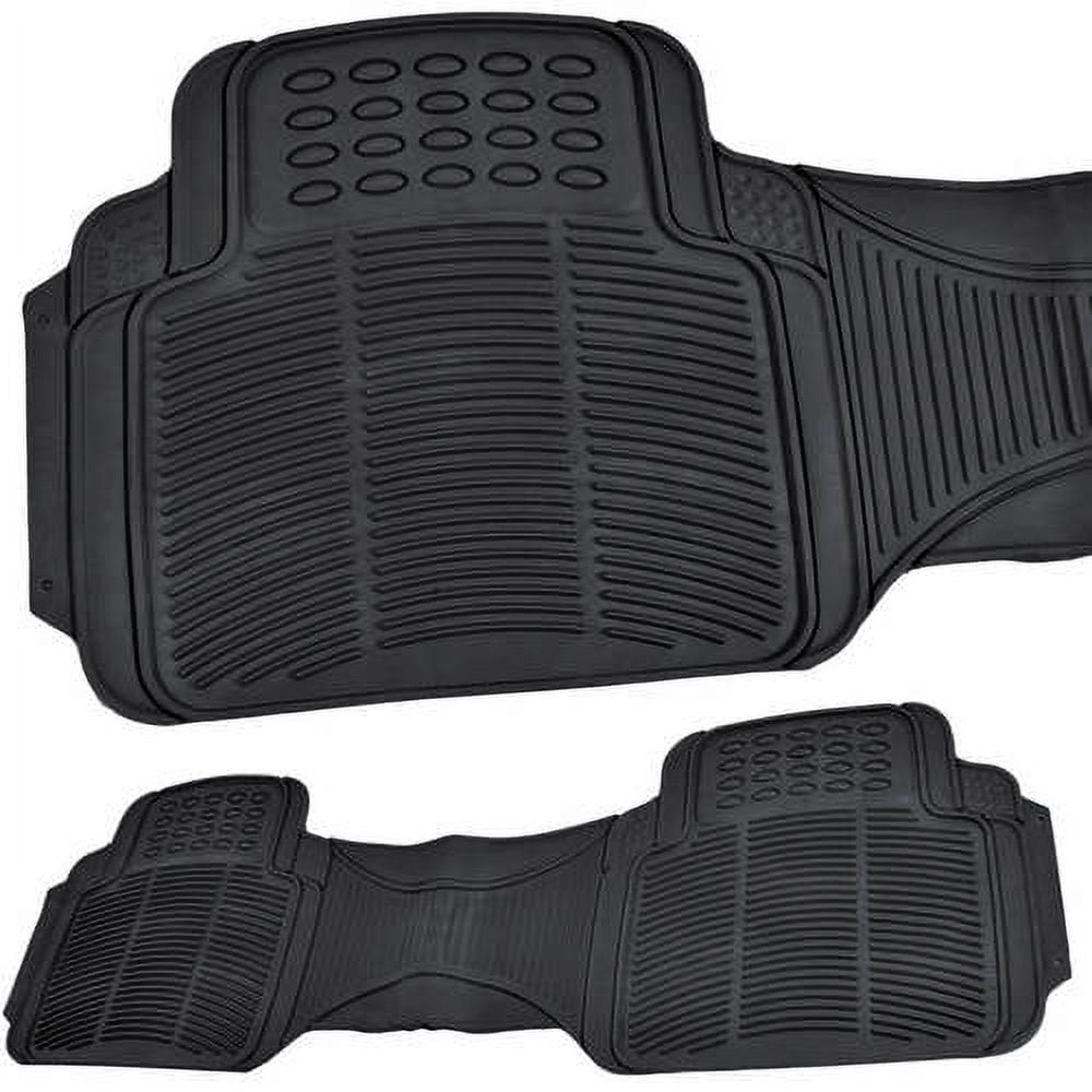BDK Car SUV and Van Floor Rubber Mats with Cargo Trunk Mat, Heavy Duty All Weather Protection, 3 Colors