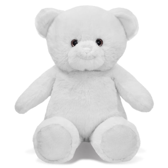 DolliBu White Bear Stuffed Animal - Super Soft Huggable White Wild Animal Bear Plush Toy Gift for Kids and Adults - 10 Inches