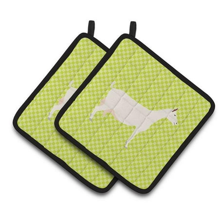 

Caroline s Treasures Saanen Goat Green Pair of Pot Holders