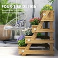 thumbnail image 3 of Outsunny 4 Tier Wood Planter Box with Drainage Holes, Freestanding Flower Box Outdoor Planter for Herbs, Vegetables, and Flowers, 3 of 9