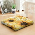 thumbnail image 4 of Retro Sunflower Floor Cushion 22x22 Inch Square Pillow, Vintage Watercolor Design, Soft for Living Room & Lounge, 4 of 7