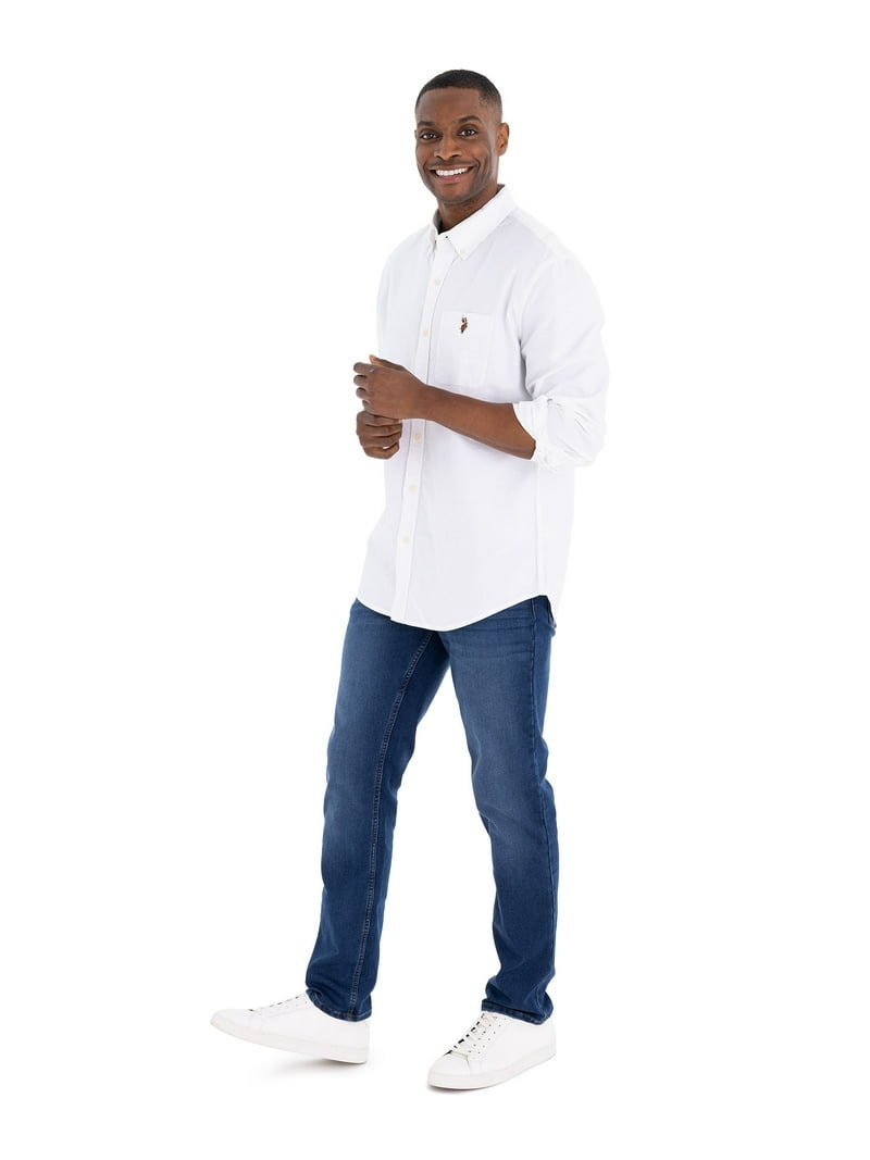 U.S. Polo Assn. Men's Long Sleeve Cotton Buttondown Shirt - Comfortable  Spring Wear - Walmart.com