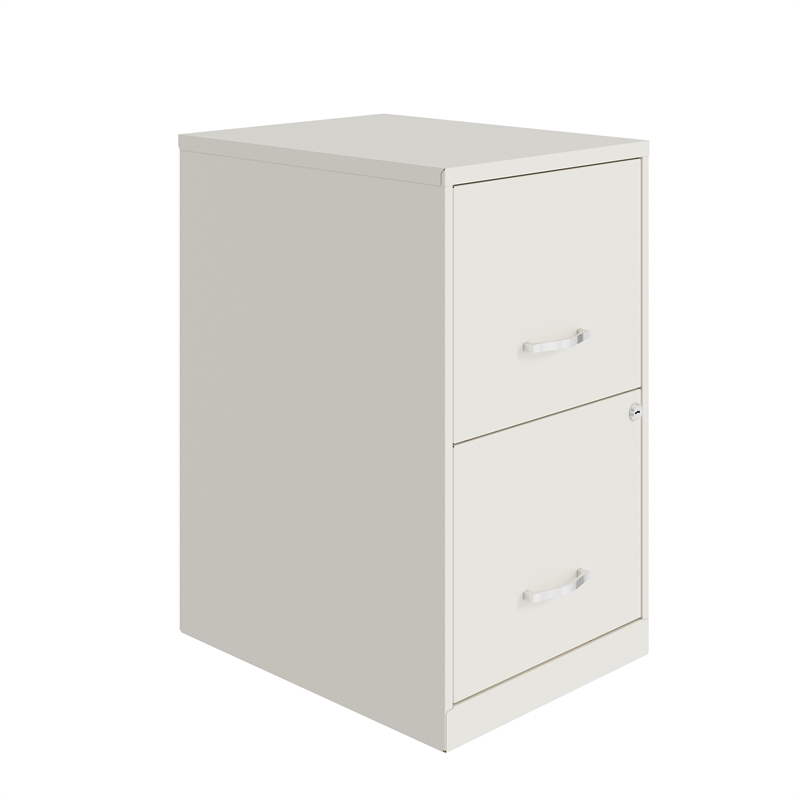 Space Solutions 18in 2 Drawer Metal File Pearl White Walmart
