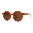 thumbnail image 2 of Kids Child Size Thick Plastic Round Circle Lens Retro Sunglasses Orange Brown, 2 of 4