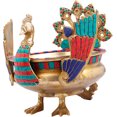 thumbnail image 2 of Exoticindia Peacock Urli DÃ©cor Multicolor, 2 of 2