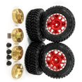 thumbnail image 4 of Vogacara RCGOFFLOW 4x llantas de plástico resistentes al desgaste neumáticos para 1/24 Rc llantas neumático Axial SCX24 RC pieza de coche RC Kits de construcción modelo Rojo, 4 of 6