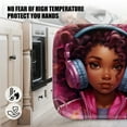 thumbnail image 5 of 4 Pack Pot Holders,Kitchen Essential, Potholder Set,Girl With Pink Curls Wearing Headphones, 5 of 6