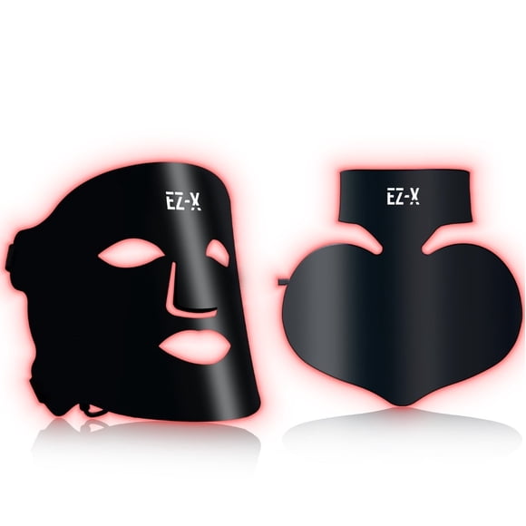 EZ-X Pro Red Light Mask Full Set - Near Infrared & Red Light for Face, Neck & Chest - Extra Power - 240 LEDs - Wireless LED Face, Neck and Chest Mask