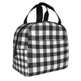thumbnail image 2 of Easygdp Black White Plaid Bolsa Térmica Premium - Tela Oxford Impermeable, Gran Capacidad, Bolsillo Frontal, Unisex para Trabajo, Escuela, Actividades al Aire Libre y Picnics, 2 of 7