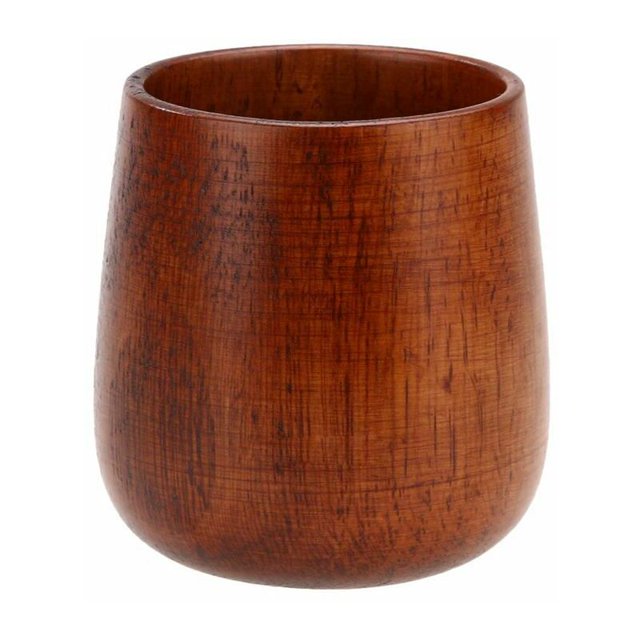 Taza de té de madera primitiva, hecha a mano, de madera natural, para desayuno, leche y cerveza