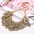thumbnail image 5 of Exaggerated Vintage Necklace, Multi-layer Hollow Leaf Clavicle Chain-9gold, 5 of 5