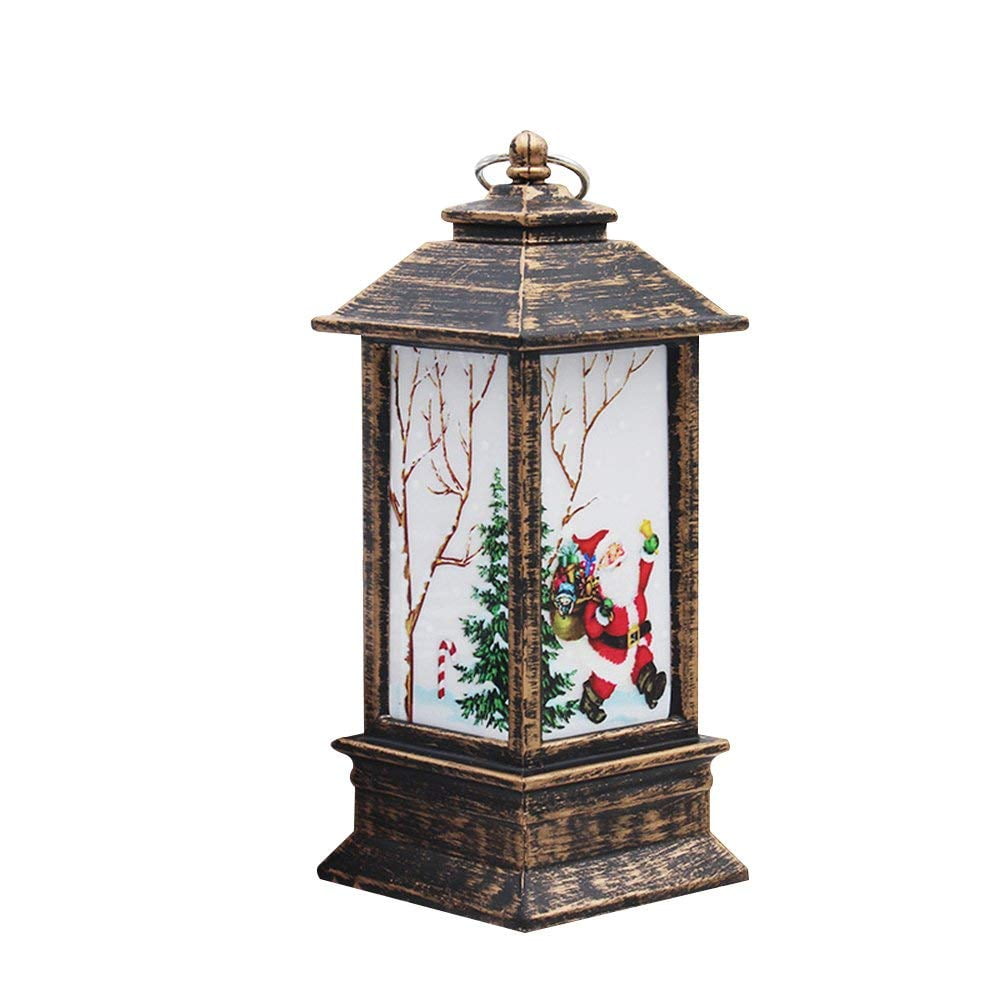 Peroptimist Christmas Reindeer Snowman Santa Lantern, Hanging LED Light