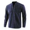 thumbnail image 4 of Camisa De Manga Larga Con Cuello Con Cordones Para Hombre, 4 of 7