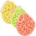 thumbnail image 1 of 3pcs Soft Body Bath Sponge Natural Fiber Texture Honeycomb Exfoliating - Body Cleanser For Adults And Children, 1 of 3