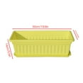 thumbnail image 2 of 3pcs Resin Rectangular Planting Pot Drainage Hole Vegetable Flower Planter Home Garden Plant Tray Yellow 50x21x14cm, 2 of 9