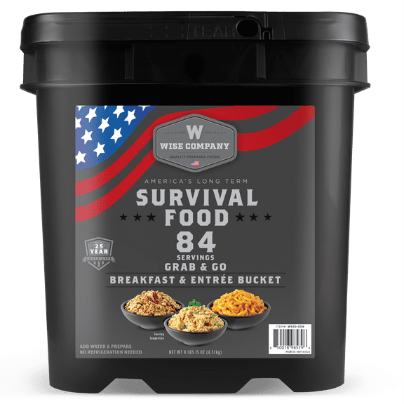 ReadyWise 84 Serving Breakfast & Entrée Emergency Food Bucket