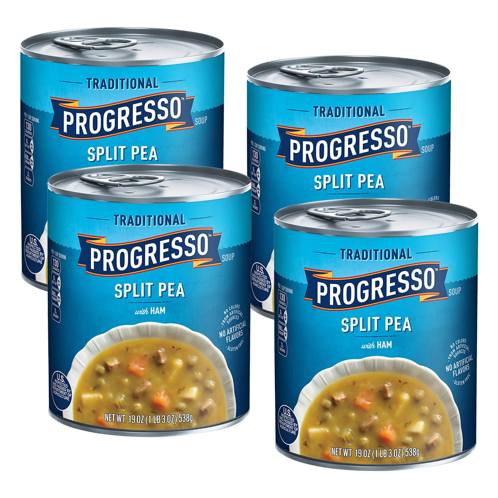 (4 Pack) Progresso Traditional Split Pea With Ham Soup, 19 oz