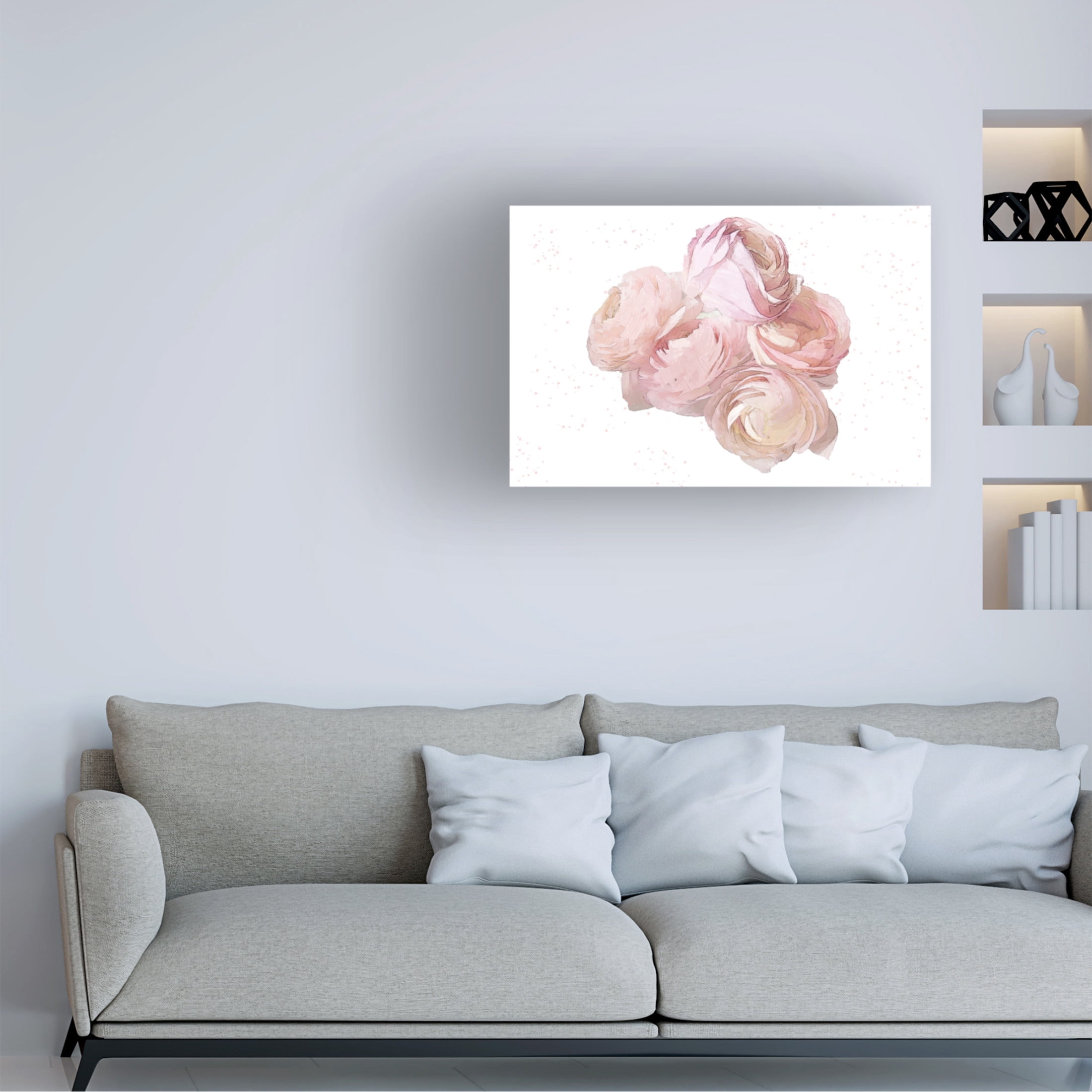 Canvas Wall Art - Jeff Pica 'Pink Peonies' Wall Art for Living Room, Bedroom, or Office Décor by Trademark Fine Art - 32 x 22 Inches