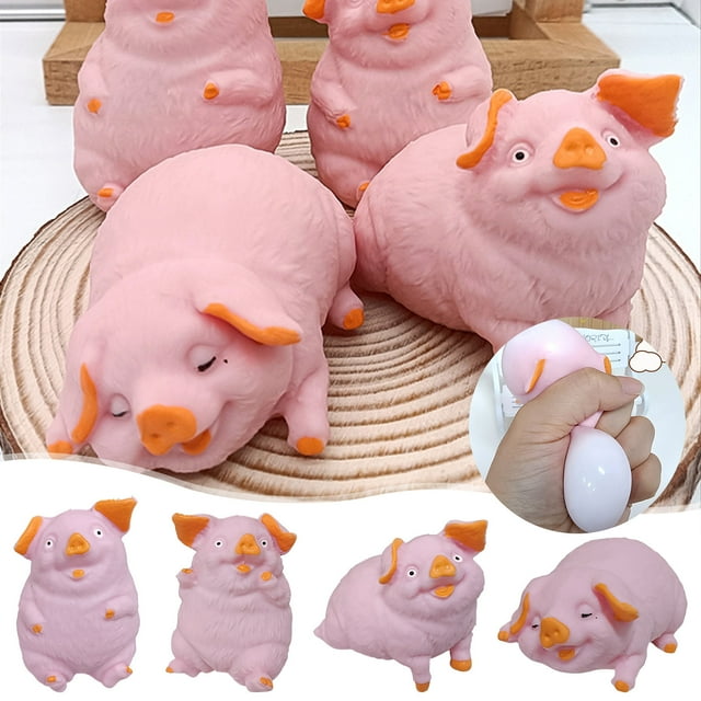Juguete para aliviar el estrés 2024 Pig Squeeze Juguete - Blando de PVC para aliviar la ansiedad y adultos - Juguete sensorial mono para concentración y relajación